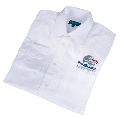 Langärmliges Herren Hemd mit Tecnoalarm Logo - Weiss