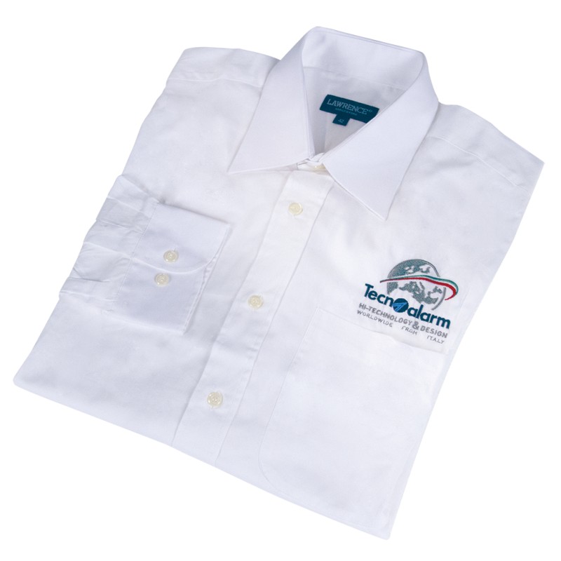 Langärmliges Herren Hemd mit Tecnoalarm Logo - Weiss