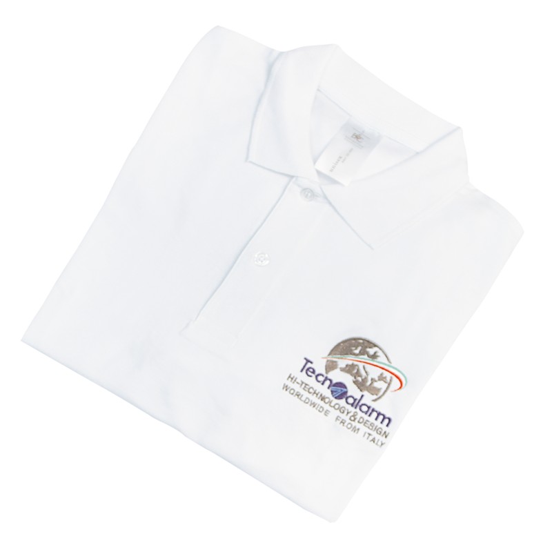 Kurzärmliges Poloshirt mit Tecnoalarm Logo - Weiss