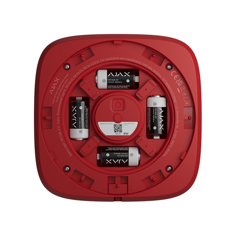 AJAX EN54 FireProtect (Sounder) - Avertisseur sonore sans fil Rouge