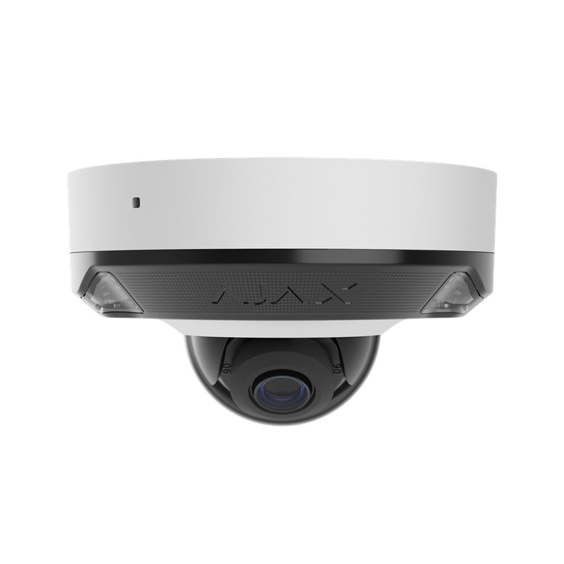 AJAX DomeCam Mini HL (5 Mp/4 mm) - Kabelgebundene IP-Überwachungskamera mit KI, 110° Blickwinkel, hybrider Beleuchtung, TrueWDR,