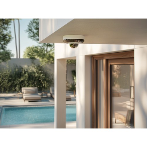 AJAX DomeCam Mini HL (8 Mp/4 mm) - Kabelgebundene IP-Überwachungskamera mit KI, 110° Blickwinkel, hybrider Beleuchtung, TrueWDR,