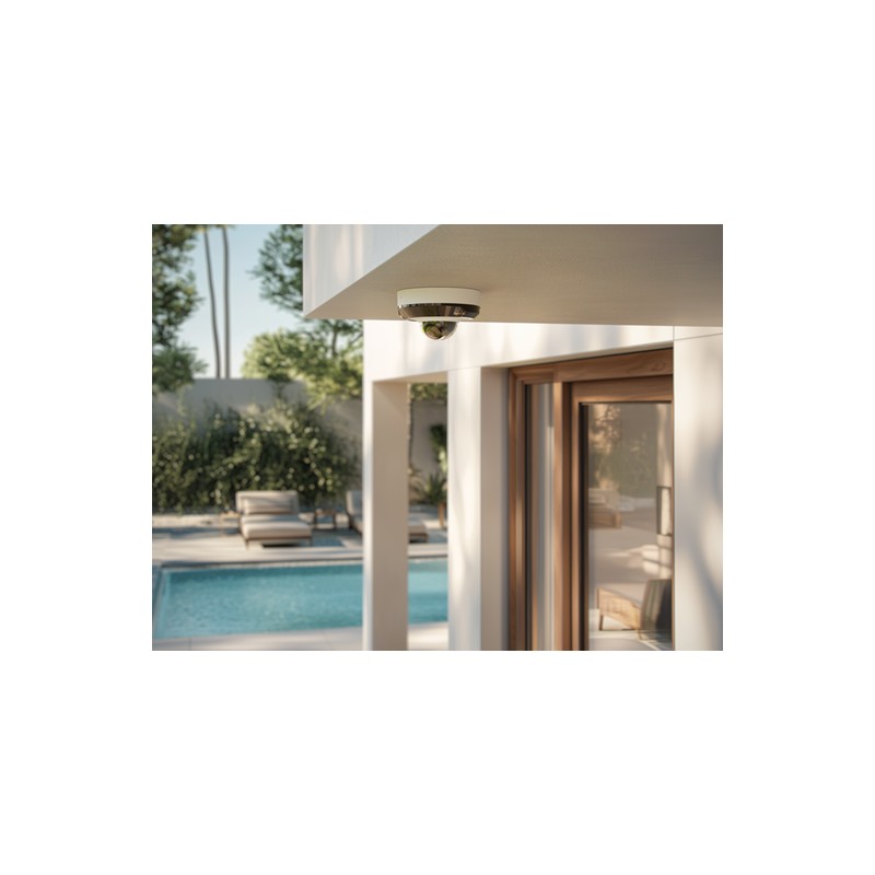 AJAX DomeCam Mini HL (8 Mp/4 mm) - Caméra de surveillance IP filaire avec IA, angle de vision de 110°, éclairage hybride, TrueWD