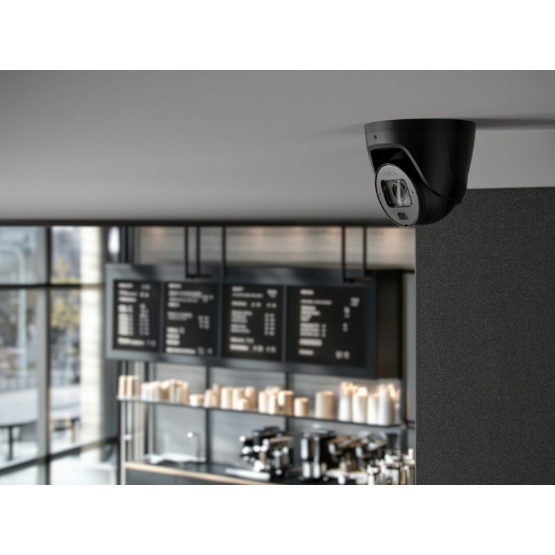 AJAX TurretCam HLVF (5 Mp) - Caméra de surveillance IP filaire avec IA, objectif motorisé varifocal 2,8-12 mm, éclairage hybride