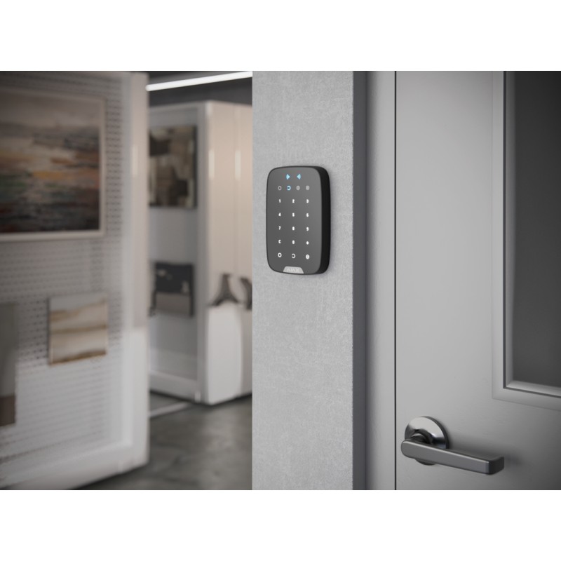 AJAX Superior KeyPad Plus G3 Jeweller - Kabelloses Bedienteil mit Touch-Tasten und Authentifizierung über Pass, Tag und Codes Sc