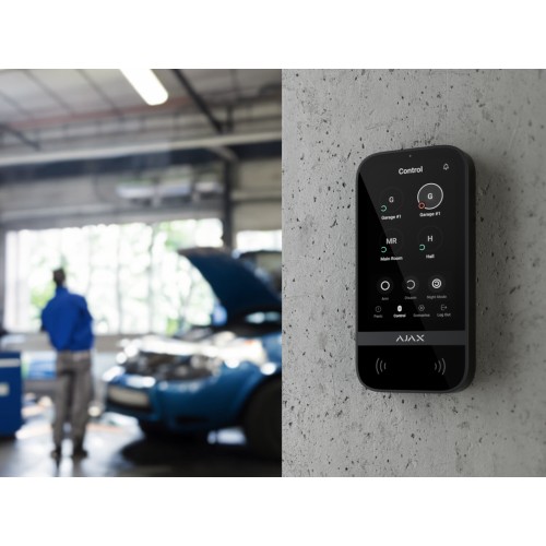 AJAX Superior KeyPad TouchScreen G3 Jeweller - Funk-Bedienteil mit Touchscreen und Authentifizierung über Pass, Tag, Smartphone 