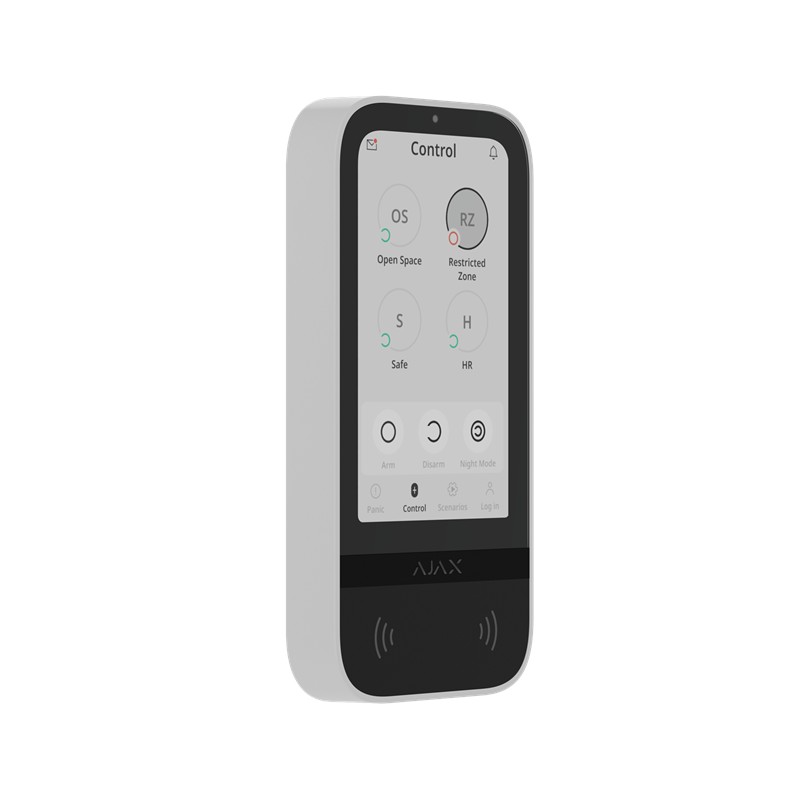 AJAX Superior KeyPad TouchScreen G3 Jeweller - Funk-Bedienteil mit Touchscreen und Authentifizierung über Pass, Tag, Smartphone 