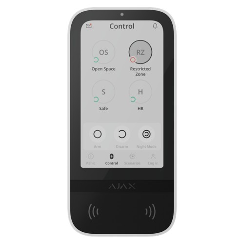 AJAX Superior KeyPad TouchScreen G3 Jeweller - Funk-Bedienteil mit Touchscreen und Authentifizierung über Pass, Tag, Smartphone 