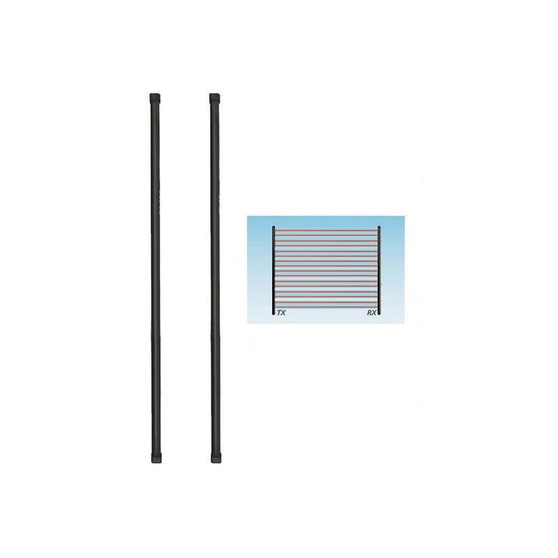Barrière infrarouge miniature avec synchronisation optique - hauteur 300 cm, équipée de 8 émetteurs (TX) et 8 récepteurs (RX)
