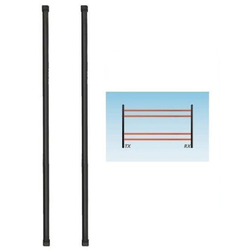 Barrière infrarouge miniature avec synchronisation optique - hauteur 50 cm, équipée de 2 émetteurs (TX) et de 2 récepteurs (RX)