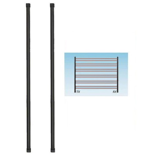 Miniatur-Infrarot-Barriere mit optischer Synchronisation - Höhe 200 cm, ausgestattet mit 6 Sendern (TX) und 6 Empfängern (RX)