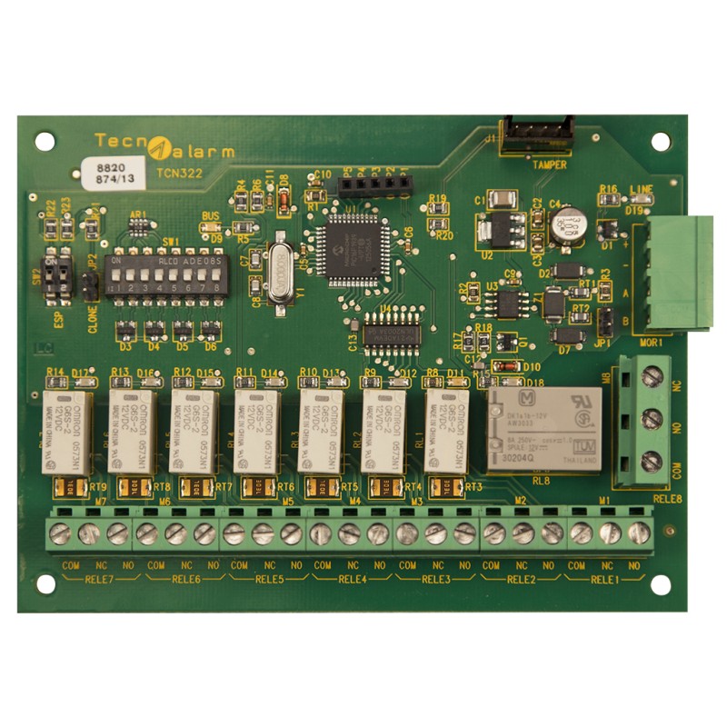 Extension de sortie câblée - 8 sorties relais