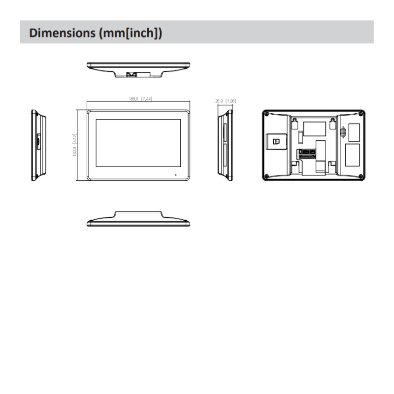 Moniteur IP intérieur tactile sans fil à 2 fils Noir