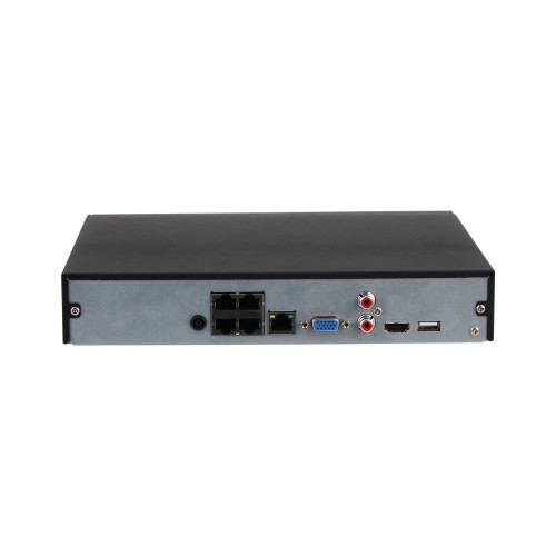 4CH Kompakter 1U 4PoE 1HDD WizSense Netzwerk-Videorekorder Schwarz