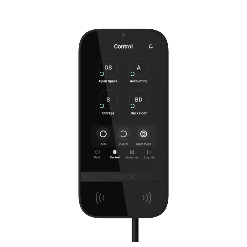 AJAX Superior KeyPad TouchScreen Fibra Clavier - Noir